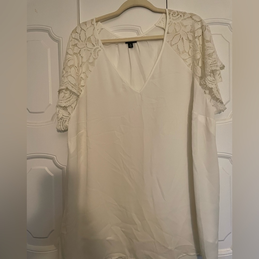 Lace sleeve georgette blouse